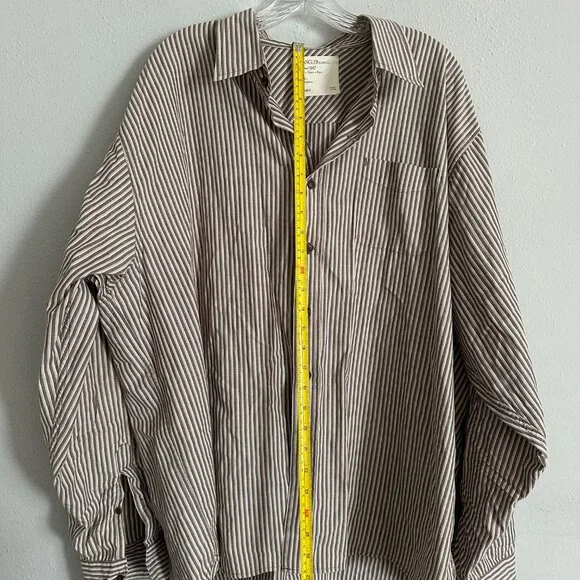 Wrangler Vintage Men’s Striped 100% Cotton Button Up Shirt Long Sleeve 2XL - Picture 7 of 11